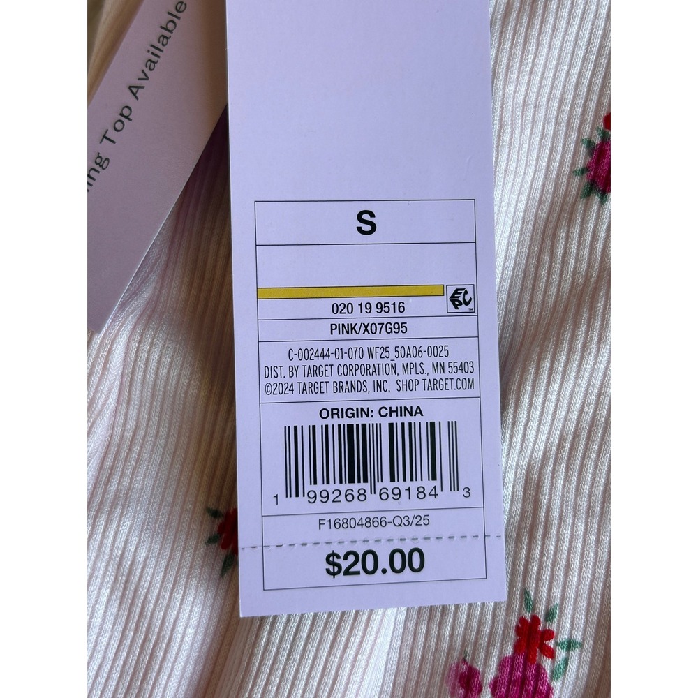 Wild Fable Womens Pink Floral Ribbed Pajama Pants Wide Leg Sleepwear Small New - Picture 4 of 6